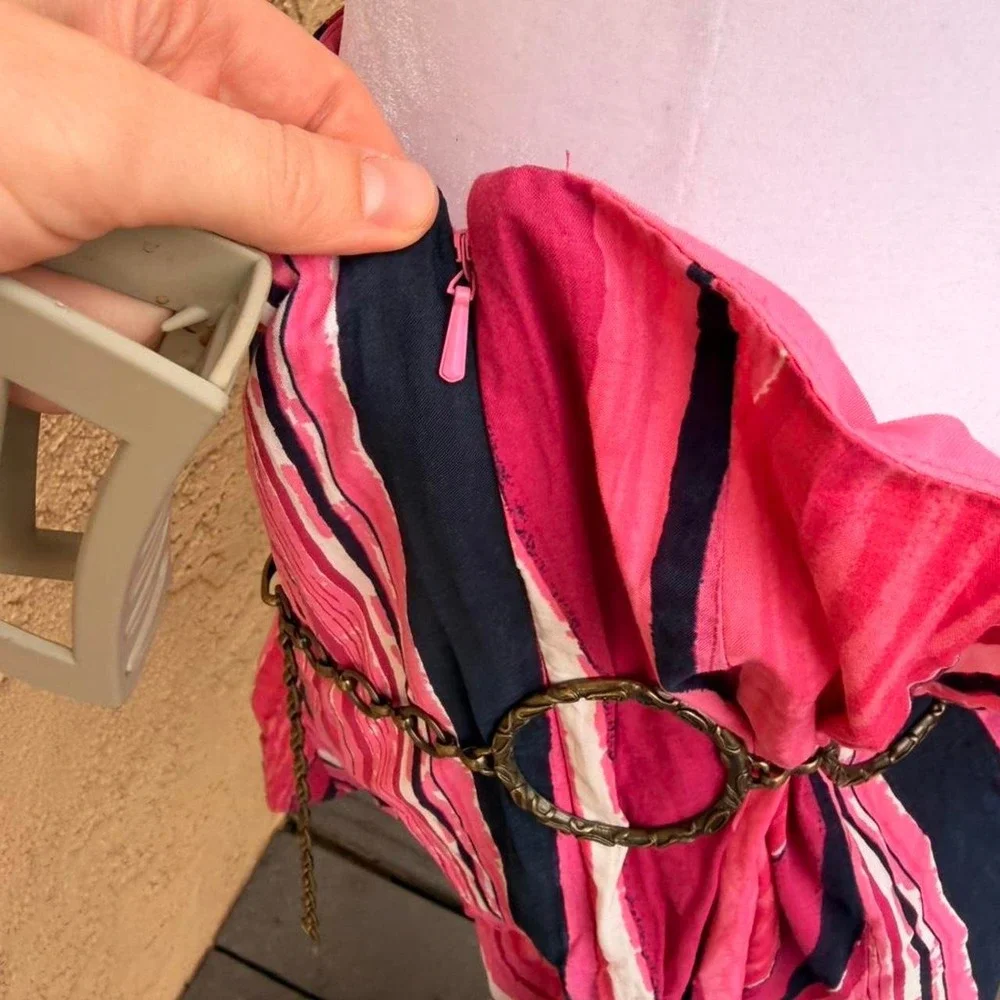 Y2K Pink striped midi skirt - Picture 5 of 6